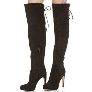 SAM EDELMAN Kayla Black Suede Over The Knee Boot Size 8M